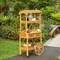 Vintiquewise Large Wooden Display Rolling Table with Drawers and Wheels 3 Tier with Shelves for Food and More QI004642 - alternate 6